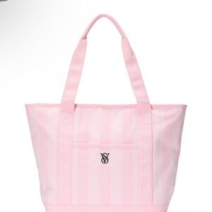 Victoria's Secret Light Pink Striped signature Tote bag